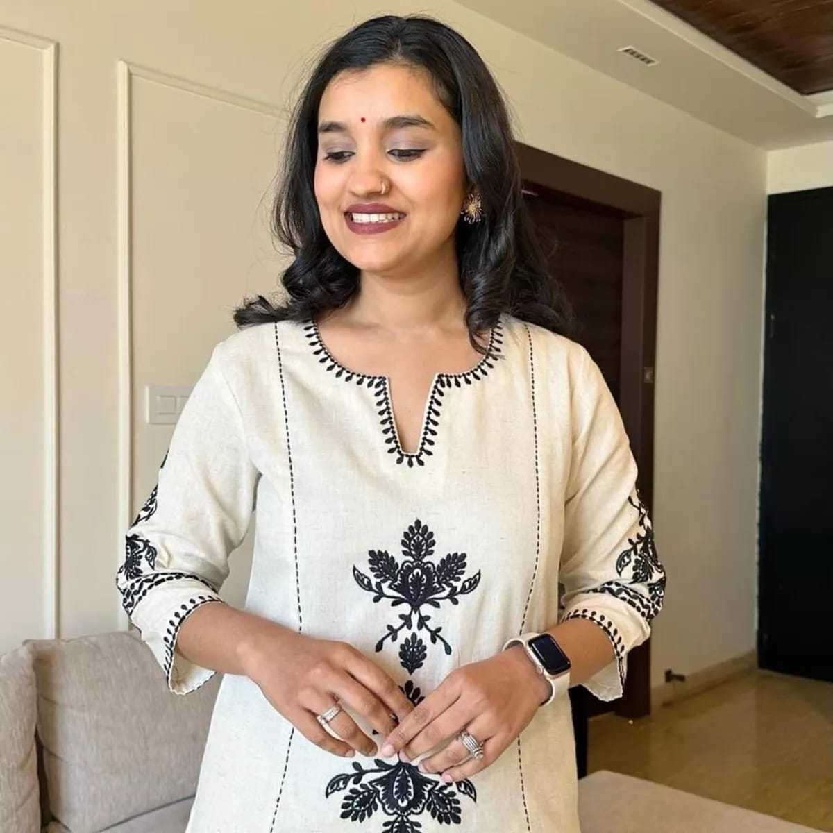 Ethnic Cotton Kurta Set for Women ? Straight Fit with Palazzo and Dupatta(XL) - Image 7